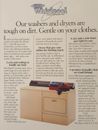 Publicidad impresa Whirlpool electrodomésticos lavadora y secadora 1986 publicidad Nat Geo Mag