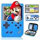 YELLAMI Handheld Game Console, Retro Game Console with 400 Classic FC Games 3.0 Inch Screen 1020mAh Rechargeable Battery Portable Game Console Support TV Connection & 2 Players for Kids Adults（Blue）