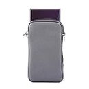 Neoprene Phone Pouch Sleeve Carrying Case with Neck Lanyard for Samsung Galaxy S23 Ultra S22 Ultra A03S A23 A32 5G A13 A14 Note 20 Ultra, Moto G Stylus 5G G Power(2022 2021), TCL 30XL /20 SE (Grey-XL)