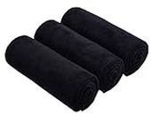 HOPESHINE Microfiber Exercise Fitness Home Gyms Towels for Men & Women Absorbent Sweat Yoga Towels Sports Towels Soft Fast Drying 3 Pack (Black 3-Pack, 16inch X 32inch)