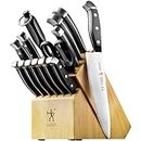 Zwilling J.A. Henckels Stainless Steel Knife Set With Block, 15 Pieces, Light Brown
