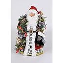 Karen Didion Lighted Merry and Bright Santa Christmas Figure 17 Inch Multicolor