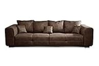 CAVADORE Mavericco Big Sofa Love Seats, Microfibre, Aspect Cuir Marron