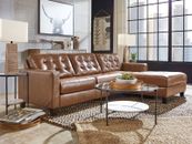 ON SALE - Modern Living Room Brown Leather Sectional Sofa Couch Chaise Set IG2L
