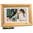 KODAK Digital Photo Frame 10 Inch No WiFi Digital Picture Frame with Remote Control, Wood Electronic Frame with 8GB Storage, 1280*800 High Resolution IPS Display Images/Videos, Automatic Switch On/Off