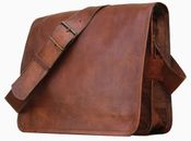 Genuine Leather Messenger Bag For Men Brown Large Crossbody Laptop Office Bag