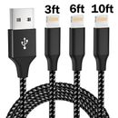 3 Pack Fast Charger Cable Heavy Duty For iPhone 13 12 11 X XR 8 7 Charging Cord