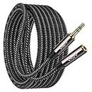VIOY Headphone Extension Cable 5M,[Copper Shell, Hi-Fi Sound] 3.5mm Male to Female Stereo Audio Cable Nylon Braided Aux Cord for Smartphones, Tablets, Media Players…