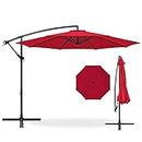 World of Wish® Luxury Thick Waterproof Fabric Garden Umbrella with Stand Base, Round Shape,Garden Patio Umbrella Big Size with Aluminum Pole