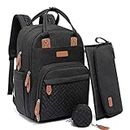 Diaper Bag Backpack Robasiom Large Nappy Changing Bags with Pacifier Case Baby Multifunction Waterproof Travel Back Pack Large Unisex Stylish (black)