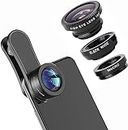 ADD GEAR Universal Fish Eye, Wide Angle & Macro Camera Lens 3 in 1 Kit for Mobile, Cell Phone, Smartphones
