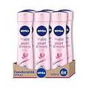 NIVEA Pearl & Beauty Spray déodorant en lot de 6 x 150 ml Déodorant Femme avec Extraits de Perle pour Peau Lumineuse et Souple Deo Spray Anti-Transpirant pour 48h