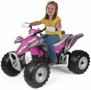Peg Perego Polaris Children's Girls Kid's Ride on ATV Quad Car Motor Toy - Pink