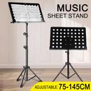 HEAVY DUTY LARGE PROFESSIONAL STAGE MUSIC SHEET STAND ADJUSTABLE FOLDING BLACK