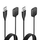 Hianjoo [2 Pack] Charger Compatible with Fitbit Versa 4 / Versa 3 / Sense/Sense 2, Replacement Charger USB Charging Cable Dock Replacement for Fitbit Versa 4/3 /Sense (2), 3.3ft/100cm - Black