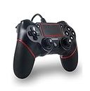 Gamfami Wired Controller Gamepad For Playstation 4 Dual Vibration Shock Joystick Gamepad For Ps4/Ps4 Slim/Ps4 Pro And Pc (Black Red)