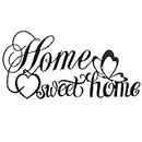 MERYSAN Home Sweet Home – Décoration murale 3D en forme de papillon en métal noir, sculptures pour salon, chambre à coucher, cuisine, intérieur et extérieur (A)