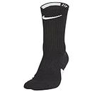Nike Elite Basketball Crew Socks (Black/White/White, X-Large)