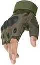 EVOLON DEALS Nylon Tactical Half Finger Gloves for Sports,Hard Knuckle,Hiking,Cyclling,Travelling,Camping,Outdoor,Boxing, Motorcycle Riding, Arm Shooting Gym Gloves | Army Green Colour Medium Size