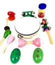 11 Pieces Toddler Musical Instruments Percussion Wood Set