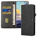 COTDINFOR Compatible with Samsung Galaxy A5 2017 Wallet Case, Galaxy A5 2017 Case with Card Holder Leather Flip Case with Kickstand Magnetic Closure Case for Samsung Galaxy A5 2017 Retro Black HX