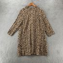 Crown & Ivy Tunic Blouse Top Womens XL Brown Animal Print 3/4 Sleeve Casual NWT