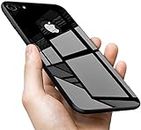 Navnika Glass Back Case for Apple i-Phone 6 Luxurious Glass with Shockproof Back Cover (Black Glass)