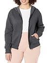 Hanes Women's EcoSmart Full-Zip Hoodie Sweatshirt, Slate Heather, Large