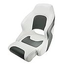 Seamander Captain Bucket Seat Boat Seat,Filp Up Boat Seat (SC1-White/Charcoal)