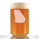 Georgia State Outline Beer Can Pint Glass - State Themed Drinking Decor and Gifts for Georgian Women & Men - 16 Oz Glasses