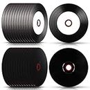 Singhoow 25 Pcs CD-R Blank Discs 700MB 80 Min 52X Vinyl Recordable Disc with White Inkjet Printable Center and Black Recording Surface for Music Data