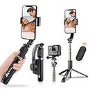 WeCool G1 selfie stick tripod stand with 1-Axis gimbal technology and Wireless Remote,Extendable Bluetooth Selfie Stick and Tripod for phone with Auto Balance for Vlogging and for Live Videos shooting