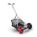 Sharpex 16-inch Reel Manual Lawn Mower with 27 liters Grass Catcher | Push Manual Lawn Mower with Grass Catcher | 4 Height Adjustment | Grass Cutter Machine for Home Garden and Yard