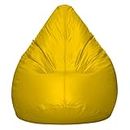 INSTER Faux Leather Bean Bag Cover Without Beans (Size-XXL) (Color- Yellow)