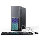 Desktop PC Windows 11 Pro 16GB RAM 512GB SSD Core i7-4765T Processor Computer With 2.4G/5G/6G WiFi6E Bluetooth 5.3, Small Size and RGB Light, Mouse Keyboard