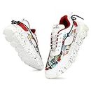 ULAZO Red Fabric Lace-Up Sports Running,Walking & Gym Shoes with Eva Sole Boy's 7 UK/IND