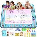 Aqua Magic Doodle Mat Large Water Drawing Mat Neon Painting Coloring Mat with Drawing Accessories Kids Toys Toddlers Educational Girls Boys