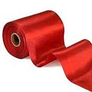 TONIFUL 4 Inch x 22Yards Wide Red Satin Ribbon Solid Fabric Large Ribbon for Cutting Ceremony Kit Grand Opening Chair Sash Table Hair Car Bows Sewing Craft Gift Wrapping Wedding Party Decoration