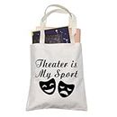 LEVLO Acting Inspired Gift Theatre Bags Theater Is My Sport Shopping Bags Tote Bags For Performance Actress Actors Director, Theater is My Sport, Medium