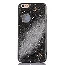 iPhone 6 Case iPhone 6S Black Case [With Tempered Glass Screen Protector],Mo-Beauty Bling Shiny Cute Pattern Design Sparkle Glitter Soft TPU Case Cover For Apple iPhone 6/6S 4.7 Inches (Silver)