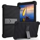 DUEDUE for Walmart ONN 8 Inch Case Gen 3 2022, Soft Silicone Tablet Case with Adjustable Kickstand Kids Friendly Protective Cover for Onn 8 Inch 3nd Generation,Black
