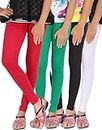 ZAKOD Girl's Cotton Solid Full Length Regular Fit Leggings Combo Pack Multicolour - (9 to 15 Years) (32, 4)