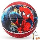 DECLIR Kids Basketball Size 5 Youth Basketball 27.5" for Indoor Outdoor Play Games,Training Basketball for Beginner(Spiderman)