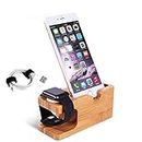 Apple Watch Stand bambù Legna Charging Stazione Compatibile con Apple Watch 44/42/40/38mm e Phone 15 14 13 12 11 PRO Max XS X i8