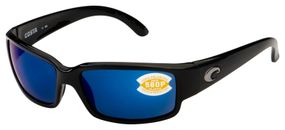 New Costa Del Mar CL 11 OBMP Caballito Sunglasses Shiny Black Blue Mirror 580P
