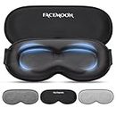 3D Sleep Mask for Women and Men - Best Cotton Memory Foam, Adjustable, Blackout Blindfold, Deal for Travel and Airplane, Comfortable for Night, Light Blocking, and Noise Cancelling(Black)