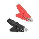 JIUYUANCHUNJJ Crocodile Clips 2 Pack Alligator Clips Electrical Jump Lead Clips Butterfly Type Insulative Full Protective Battery Charger Clamps for Car Caravan Motorhome Battery Test Lead Clips