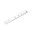 Classic Building Plate 1x8, 100 Piece White Bulk Plates, Compatible with Lego Parts and Pieces 3460, Compatible with All Major Brick Brands(Colour:White)