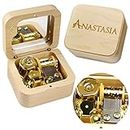 Sinzyo Anastasia-Once Upon a December Music Box Vintage Musical Boxs Gift for Birthday Valentine's Day Christmas Day(Musical Note Walnut Box)