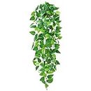Dremisland 1Pcs Artificial Hanging Plants Artificial Potted Plant Fake Ivy Vine Plant for Wall House Room Patio Office Farmhouse Indoor Outdoor Decor (with Black Pot) (1 PCS)